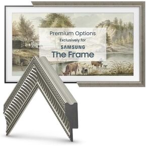 Frame My TV Deco TV Frames - Empire Silver Slim Frame Compatible ONLY with Samsung The Frame TV (3", Chip Color)