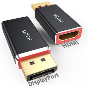 Displayport to HDMI Adapter 4K*2K, DP to HDMI Converter for Monitor, Display Male to HDMI Female Adapter Uni-Directional 2 Pack, Supports 4K@30Hz for Laptop HDTV Projector