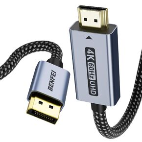 BENFEI 4K@60Hz DisplayPort to HDMI Cable, 6 feet, Aluminum Shell, Nylon Braided