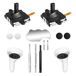 AXZMSZX New 3rd Generation 4 Pack Joystick Replacement for Oculus Quest 2 Controller Analog ThumbStick Replacement for Meta Quest 2 Controller with Tools (Repair ToolKit 11 PCS)