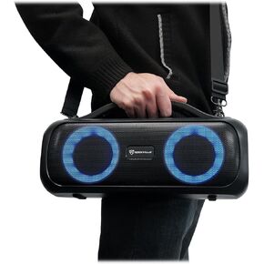 Rockville GO Party D4 Large Loud Portable LED Party Bluetooth Speaker, Deep Bass, Black