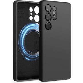 elago Compatible with Samsung Galaxy S25 Ultra Case, Magnetic Silicone Case, Compatible with MagSafe Accessories, Protective Cover, Shockproof, Slim, Anti-Scratch Soft Microfiber Lining (Black)