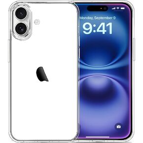 Compatible with iPhone 16 Plus Case Clear, Soft Transparent TPU Cover, Slim Thin Shockproof Phone Case for iPhone 16 Plus 6.7-Inch