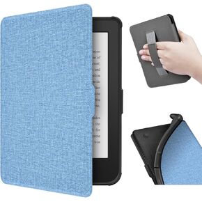 Case for 6" Kobo Clara 2E Only - Ultra Slim PU Leather Smart Cover with Auto Sleep and Wake, Premium Protective Case with Hand Strap for Kobo Clara 2E (Light Blue)