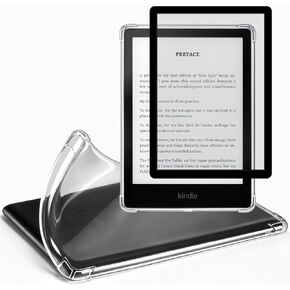 CoBak 2 in 1 Accessories Bundle for 6.8" Amazon Kindle Paperwhite - Transparent TPU Case and 2 Pack Anti-Glare Matte Tempered Glass Screen Protector