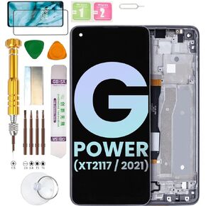 Original LCD Display Assembly for Motorola Moto G Power (2021 Version) XT2117 Screen Replacement kit (Grey)