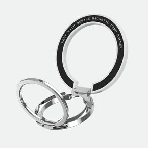 Magnetic Phone Ring Holder –Dual-Axis 90° Foldable Kickstand, 360° Rotation, Strong Magnetic Suction, No-Residue Design, Compatible with iPhone 16 Pro Max 15 14 13 12 MagSafe Accessories (White)