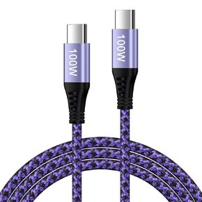 100W/5A USB C Cable PD Fast Charging Type-C to Type-C Android Charger Cord for Motorola Razr,Edge+,G Play,G Power,G Stylus,G Fast,G9,G8 Plus, Samsung Galaxy A14,A13,a24,S23,S22 Ultra,S21FE,S20,Note 20