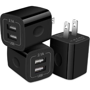USB Plugs Wall Outlet Power Adapter Dual USB Electric Plug Charging Cube with USB Ports Compatible iPhone 16 15 Pro Max 14 13 12 SE 11 8,Samsung Galaxy S24Ultra A15 5G A54 A14 A13 S23 A53 S21 A23 A03s