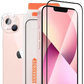 VANAVAGY Glass Screen Protector Compatible for iPhone 16 pro 6.3 inch [1 Pack][Scratch Resistant], Camera Lens Protector included, Film with Frame Full Coverage Case for Easy Installation