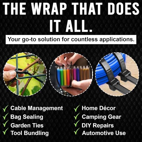ESC Group -100PCS Releasable Cable Ties – Heavy-Duty, Adjustable & Reusable Zip Ties for Home, Office, or Outdoor Use – 8 Inch Premium Nylon Cable Ties (Natural) in Saudi Arabia