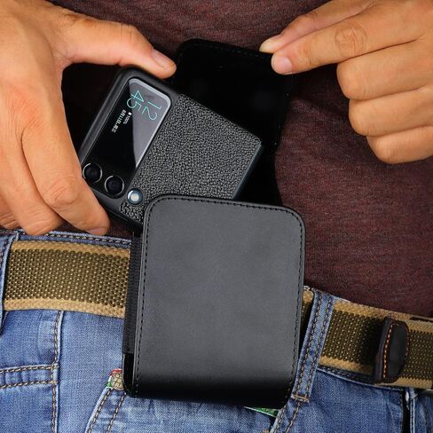 حافظة الهاتف الخليوي حزام دوارة الحزام العلبة PU PU LEATHER POUCH POUCH COPERS لـ Samsung Galaxy Z Flip 6/ z Flip 5/ z Flip 4/ z Flip 3 5G ، Motorola Razr+، Razr 40 50 Ultra ، Razr 2024 2023 2022 5G 2019 in Saudi Arabia