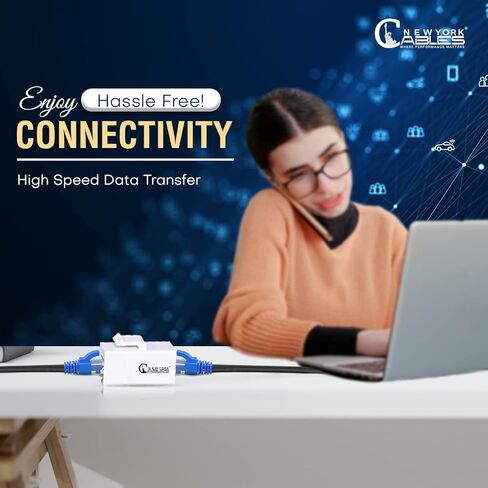 RJ45 مقرنة ، ethernet مقرن ، في خط التوصيل لـ CAT6/CAT5E/CAT5 محول Ethernet Cable Extender إلى أنثى (10 عبوات بيضاء) in Kuwait