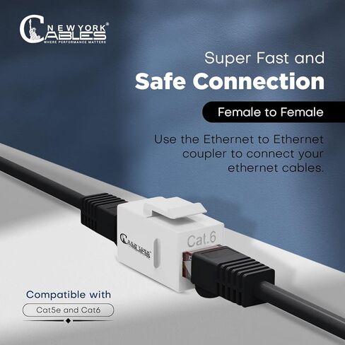 RJ45 مقرنة ، ethernet مقرن ، في خط التوصيل لـ CAT6/CAT5E/CAT5 محول Ethernet Cable Extender إلى أنثى (10 عبوات بيضاء) in Kuwait