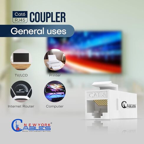 RJ45 مقرنة ، ethernet مقرن ، في خط التوصيل لـ CAT6/CAT5E/CAT5 محول Ethernet Cable Extender إلى أنثى (10 عبوات بيضاء) in Kuwait