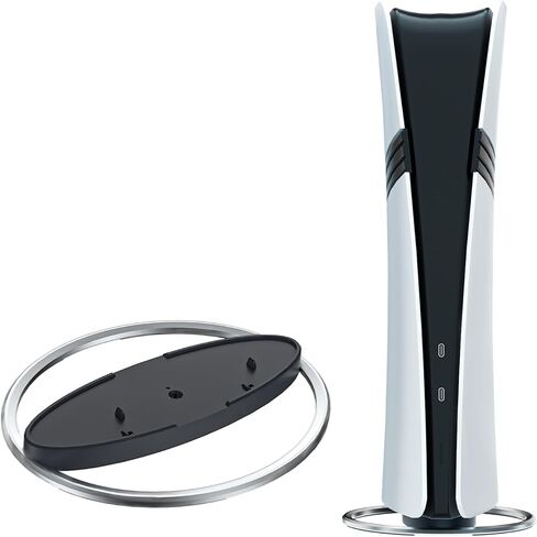 jjdwin vertical Stand for dags متوافق مع قرص PS5/PS5 Slim/PS5 Pro و Digital ، ABS + Zinc Alloyagdsg ASY للتثبيت مع مسامير لـ PlayStation 5 ، Silver in Kuwait