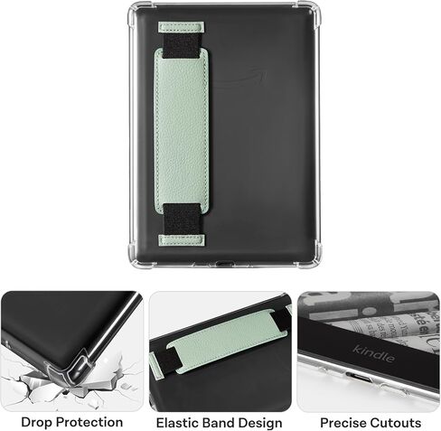 Cobak & Hand Strap Case Case لـ Kindle Paperwhite 12th Gen 2024 (7 ") و kindle Colorsoft Signature Edition (7")-غطاء خلفي خفيف الوزن ومقاوم للخدش in Saudi Arabia