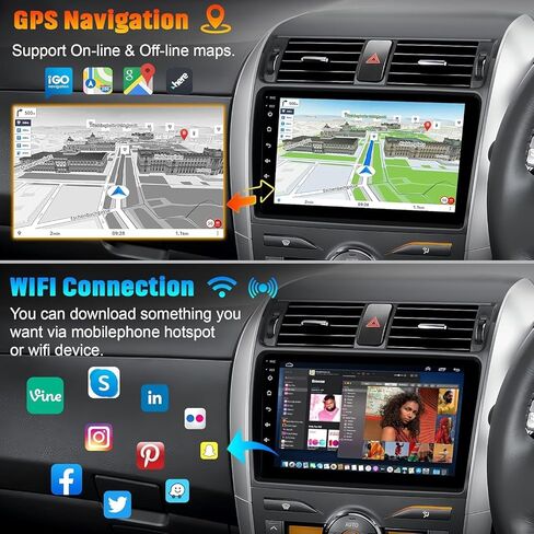 Sterroid 13 Car Stereo لـ Toyota Corolla 2009-2013 مع Carplay و Android Auto ، 9 بوصة دعم الراديو Corolla Buetooth5.2/الصوت التحكم/5G WiFi/GPS/Camera Camera/SWC/FM IPS ، 4+64GBS in Kuwait