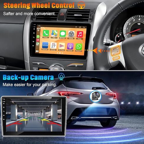 Sterroid 13 Car Stereo لـ Toyota Corolla 2009-2013 مع Carplay و Android Auto ، 9 بوصة دعم الراديو Corolla Buetooth5.2/الصوت التحكم/5G WiFi/GPS/Camera Camera/SWC/FM IPS ، 4+64GBS in Kuwait