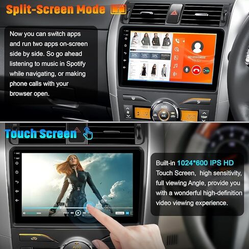 Sterroid 13 Car Stereo لـ Toyota Corolla 2009-2013 مع Carplay و Android Auto ، 9 بوصة دعم الراديو Corolla Buetooth5.2/الصوت التحكم/5G WiFi/GPS/Camera Camera/SWC/FM IPS ، 4+64GBS in Kuwait