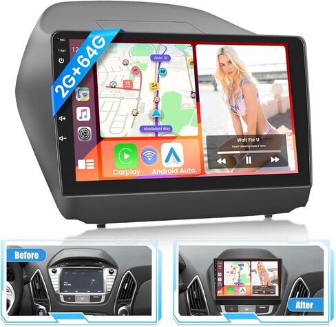 راديو سيارة من أجل Hyundai Tucson IX35 2010 2010 2012 2013 2014 ، 10.1 بوصة من Car Stereo Carplay Android Auto ، Android 13 System in Saudi Arabia
