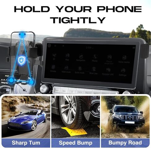 حامل هاتف السيارة لـ Hyundai Kona 2018-2023 ، MPS GPS Kona Phone Mount لشاشة 10.25 بوصة ، وقصة هاتف مستقر خالية من اليدين لجميع الهواتف in Kuwait