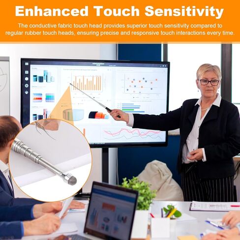 SIBBA مؤشر المعلم القابل للسحب 2PCs مؤشر تلسكوبيا عصا القابلة للسحب مؤشر السبورة القابلة للتمديد القابلة للتمديد حساسة القلم المؤشر الأسود الممتد إلى 39.4 '' 'مدرب المرشدين in Kuwait