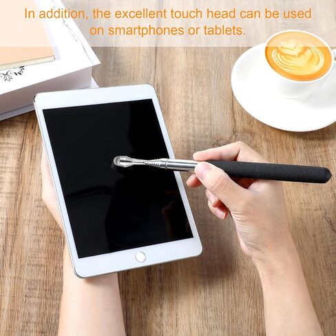 SIBBA مؤشر المعلم القابل للسحب 2PCs مؤشر تلسكوبيا عصا القابلة للسحب مؤشر السبورة القابلة للتمديد القابلة للتمديد حساسة القلم المؤشر الأسود الممتد إلى 39.4 '' 'مدرب المرشدين in Kuwait