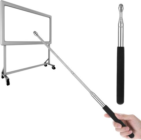 SIBBA مؤشر المعلم القابل للسحب 2PCs مؤشر تلسكوبيا عصا القابلة للسحب مؤشر السبورة القابلة للتمديد القابلة للتمديد حساسة القلم المؤشر الأسود الممتد إلى 39.4 '' 'مدرب المرشدين in Kuwait