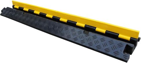 Kable Kontrol Atlas Heavy Duty Cable Protector Ramp - 1 Channel - 1 Pcs - 39" Long Black & Yellow - 24,000 Lbs Capacity - Rubber Speed Bump Wire Protector Cord Cover - CP9896 in Saudi Arabia