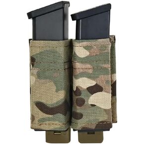 Pistol Mag Pouch - Nylon Double Magazine Pouch for 9mm/.40 Cal - MOLLE Compatible