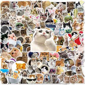 200Pcs Cat Meme Stickers, Waterproof Cat Stickers for Water Bottles, Funny Cat Stickers, Cute Animal Stickers, Perfect for Laptops Guitars Suitcases Ideal for Boys Girls Teens and Adults