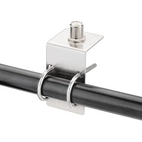 Bingfu Anti Rust Mobile Ham Radio Antenna U Bolt Mount Bracket with SO239 to SO239 Adapter for Ham UHF VHF CB Truck Antennas - Strong Durable Antennae Bracket