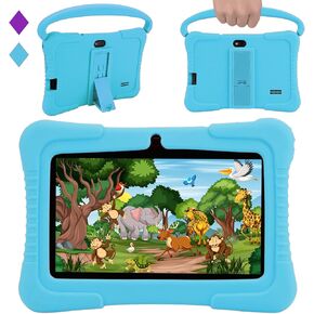 Veidoo Kids Tablet, 7 inch Android Tablet PC, 2GB RAM 32GB ROM, Safety Eye Protection Screen, WiFi, Dual Camera, Games, Parental Control APP, Tablet with Silicone Case(Blue)