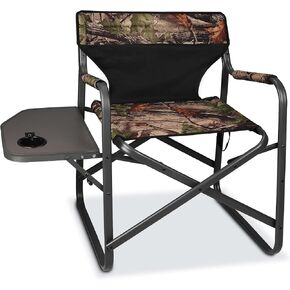 Directors Camping Chairs-Lightweight Folding Lawn Chairs with Side Table-Outdoor Foldable Camp Chair for Hunting Fishing Travel-Camouflage,Heavy Duty Support 300lbs