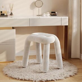 Velvet Ottoman, Vanity Chair with Memory Foam Seat, Fashion Footstool, Footrest, Makeup Stool for Living Room, Bedroom, Dressing Room
