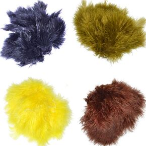 The Fly Fishing Place Fly Tying Materials - Select Woolly Bugger Marabou Master Pack - 4 Colors - Yellow Brown Olive Black