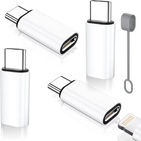 4 Pack Lightning to USB C Adapter for iPhone 15/16 Pro/16 Pro Max/Plus,Galaxy S24, Serial Adapter,Type C Charger Connector Cable,for iPhone 16/15 Charger,iPhone 16/15 Accessories