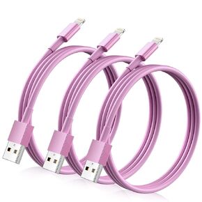 for iPhone Charger Cord Lightning Cables, Original 2023 Upgraded [3Pack 3ft] MFi Certified USB A Charging Cable for iPhone 13 12 11 Mini Pro XR Xs Max X SE 8 7 6 Plus iPad iPod AirPods - Pink1