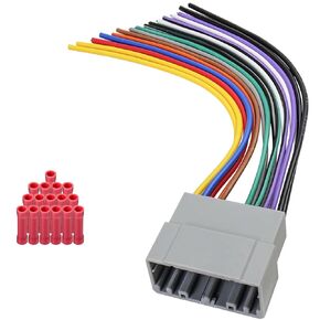 Stereo Wire Harness 22PIN Radio Wiring Harness Adapter Compatible with Dodge RAM 1500 2500 3500 Charger Caravan Jeep Wrangler Cherokee Chrysler Sebring Grand Voyager Car Audio Connector