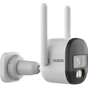 EVERSECU 2K Wired WiFi Bullet Camera, 2.8mm Lens Wide Angel, 2-Way Audio, Night Vision, Motion Detection Alarm, Outdoor/Indoor, Waterproof, Remote Access, Supports ONVIF&RTSP Stream, Work with Alexa