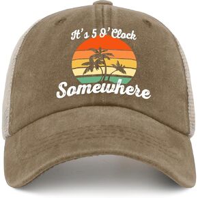 Jimmy Hat It's 5 O'Clock Somewhere Hat Trucker Hat Men Vintage Mesh Cap for Summer in Saudi Arabia