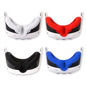 4Pcs VR Silicone Face Cover Replacement for Meta/Oculus Quest 3 face Cushion Cover Sweatproof Lightproof VR Accessories(Black+Red+Blue+Grey)