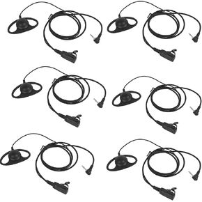t260tp 2.5mm 1 Pin D Shape Earpiece Ptt Mic Ear Piece Walkie Talkie Headset for Motorola Talkabout t200 t200tp t260 t460 t465 t402 t600 t605 t100(Black, 6Pack)