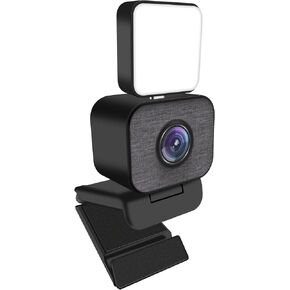 FHD 1080P Webcam with Light, Computer Camera with Microphone for Desktop, External USB Camera for Streaming Video Calls Conference, Web Cam for PC Monitor, Automatic Low Light Correction, Plug&Play