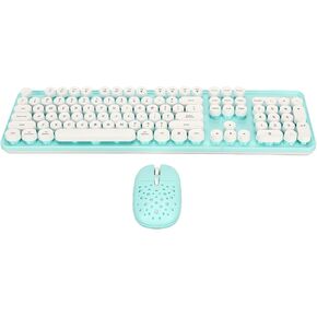 2.4G Wireless Keyboard and Mouse Combo Retro Round Keycaps High Performance Mouse Adjustable DPI Wireless Connection for Office and Study (Blue Board), Genericrh3gc7yg19-13