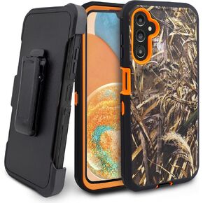 Case with Belt-Clip Holster for Galaxy A14 5G Drop Full Body Rugged Shock Dust Proof Phone Cover with Built in Screen for Samsung A14 5G (Camo)