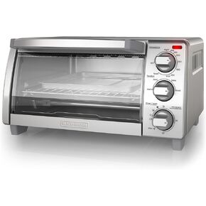 BLACK+DECKER™ Natural Convection 4-Slice Toaster Oven, Stainless Steel, Bake, Broil, Toast, Keep Warm Cooking Functions