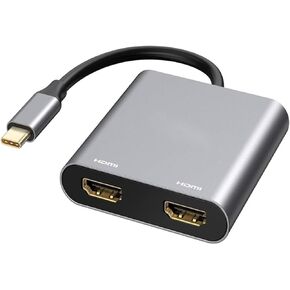 USB C to HDMI Adapter, Dual HDMI USB C Multi-Monitor Cable 1080P Video Audio Converter, for PC, Laptop to Monitor, Support Windows XP 7/8/8.1/10/11
