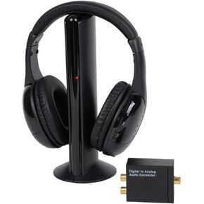 Wireless Headphones for TV Watching, FM Wireless Radio, Wireless Monitor, Wireless Headset with Digital Decorder, Wired Headset, Over-Ear Wireless Headset for Adult and Senior, Compatible Computer TV